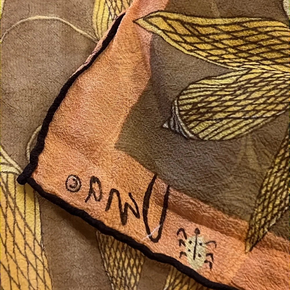 Vintage Vera Neumann ladybug sheer silk scarf 23” square